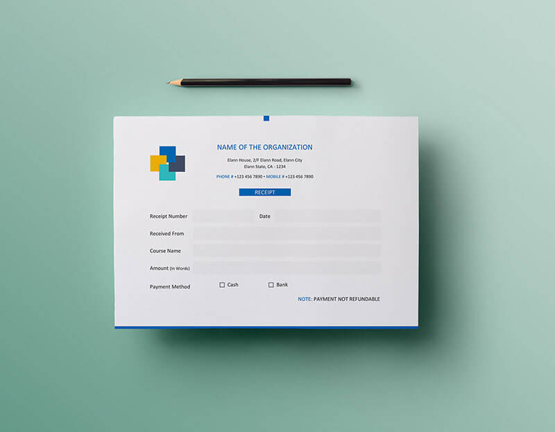 نموذج ايصال قبض