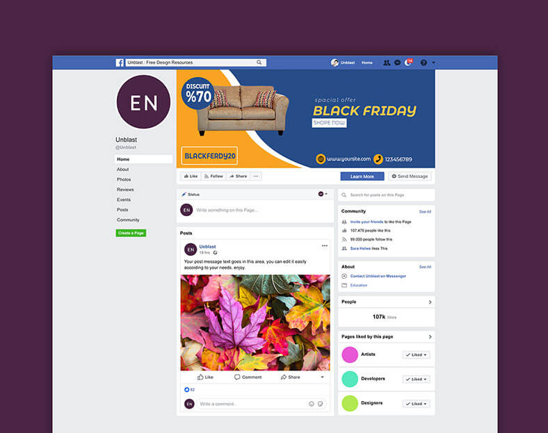 نموذج غلاف فيس بوك